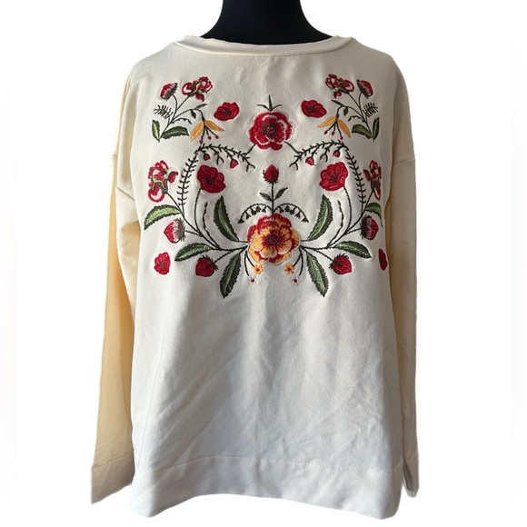 UMGEE EMBROIDERED FRENCH TERRY TOP
Color‎ Ivory Size S - Picture 1 of 5